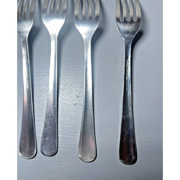 Chrome Stainless Steel Malaysia Flatware Set of 8 Dinner Forks - Picture 10 of 16